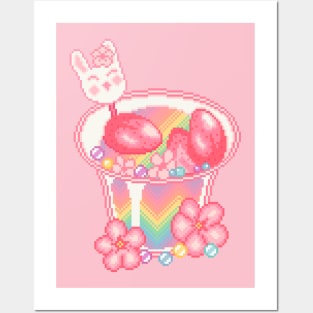 Rainbow Ice Cream Pixel Art Posters and Art